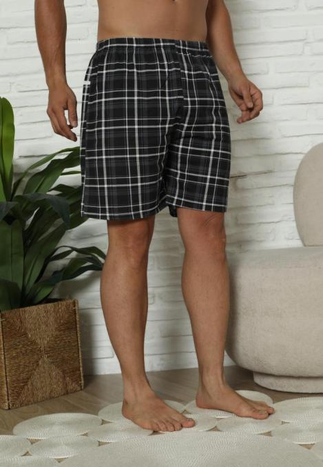 Short de pijama bărbați carouri, bumbac, Engros